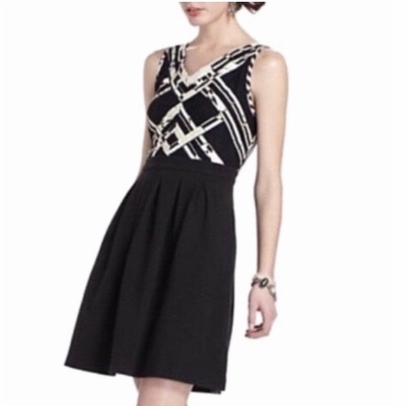 Anthropologie Dresses & Skirts - Anthropologie Postmark Dress, black white, lace A line fit and flare, 8 medium